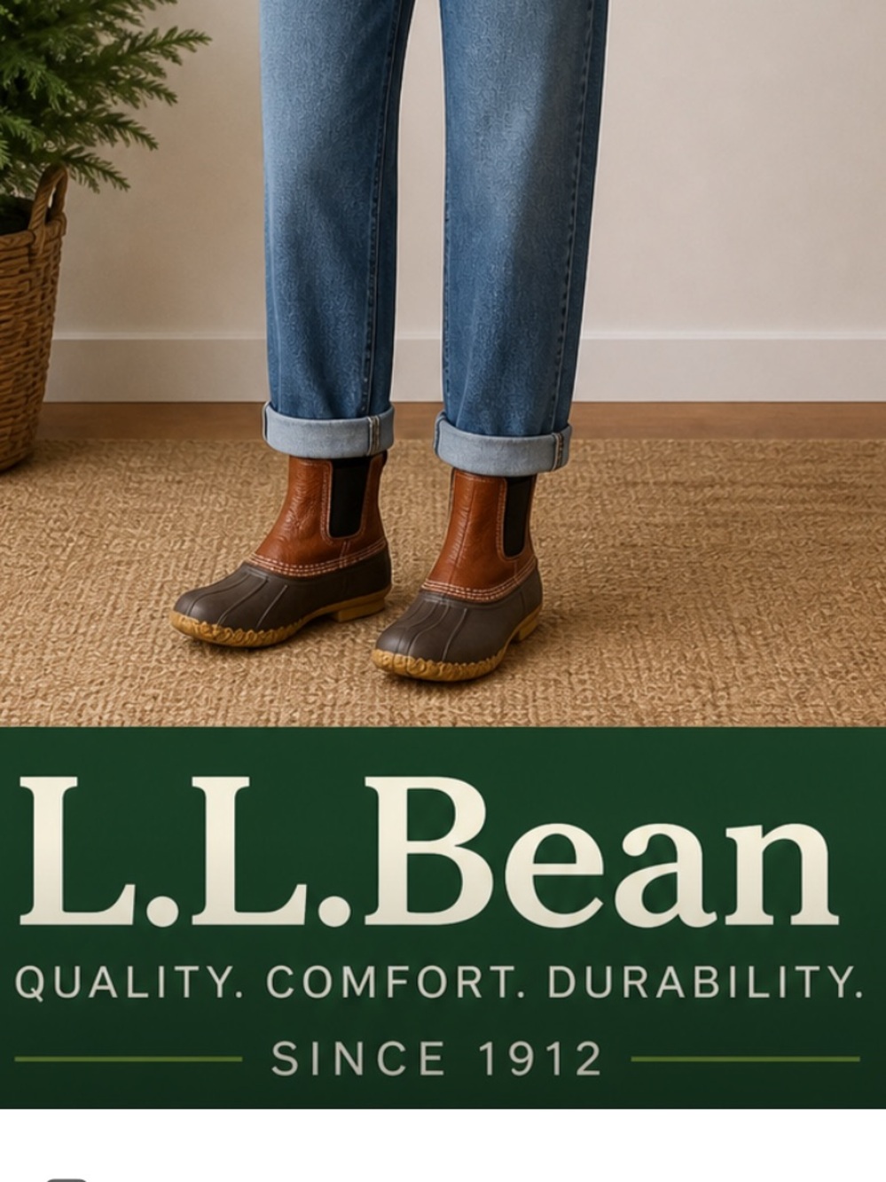 L.L.Bean Bean Boots Chelsea Slip-On Duck Boots Leather Rubber mens size 8 - Picture 3 of 5